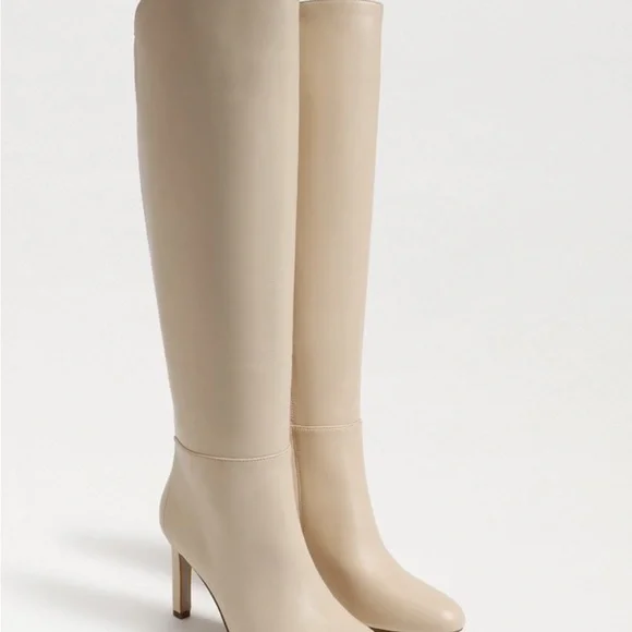NEW- Sam Edelman Women's SHAUNA Off White Knee High Boots in Eggshell / Cream - Picture 12 of 17